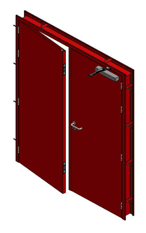 D4 Double Equal Leaf Door render