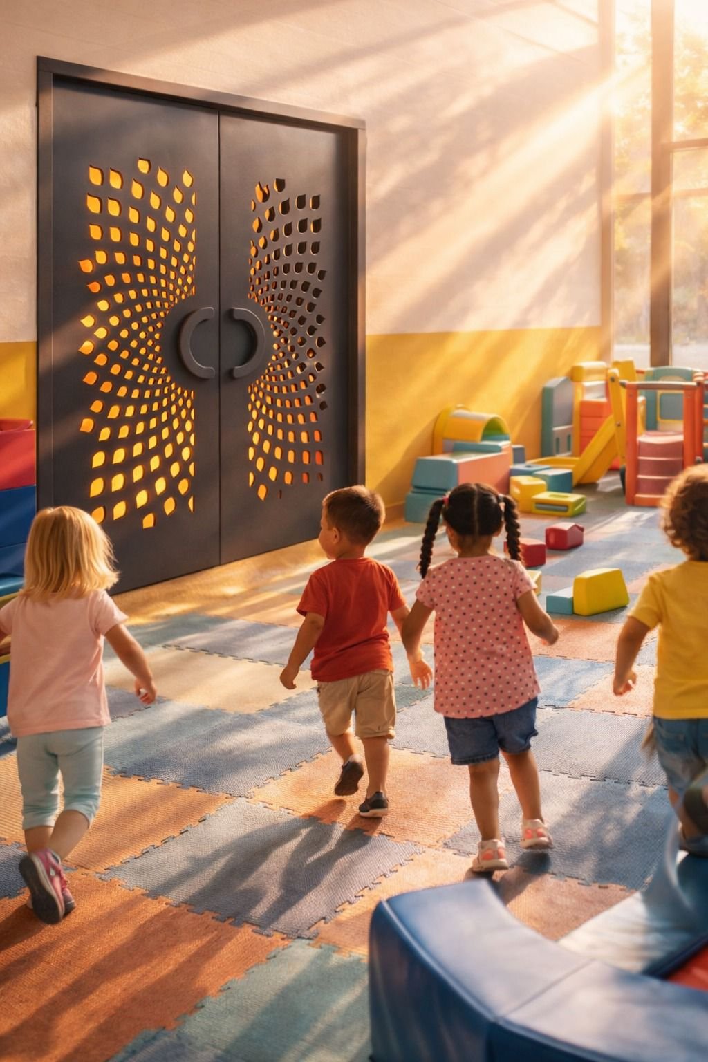 Right Door security door for kids area with fresh air and natural light